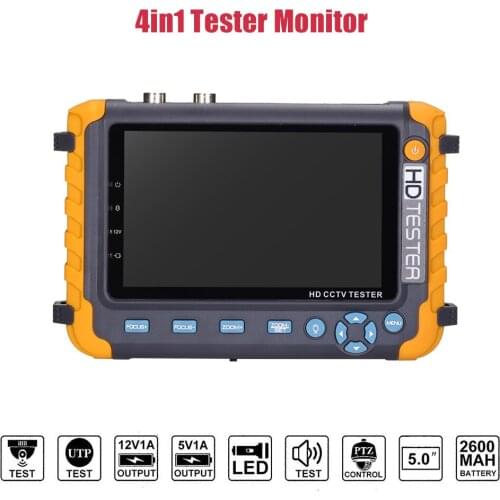 Camera monitor 4 IN 1 5MP 4MP ahd cctv tester Security Camera Tester 5 Inch LCD Monitor VGA HDMI Input UTP vga cable tester