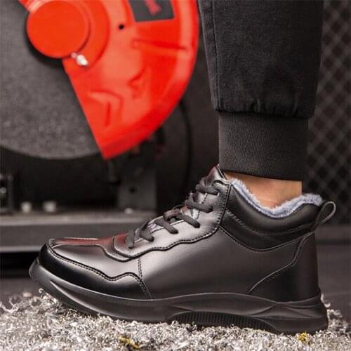 Men Work Safety Shoes Anti-puncture Working Sneakers Male Indestructible Work Shoes Men Boots Lightweight Black Safety Boots