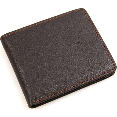 New Mens Vintage Short Wallet First Layer Cowhide Short Wallet Retro Wallet Card Holder Multi-card Slot
