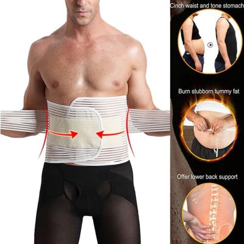 Men Waist Trainer Compression Belt Man Shaper Cincher Corset Male Body Modeling Belt Slimming Strap Fitness Shapewear