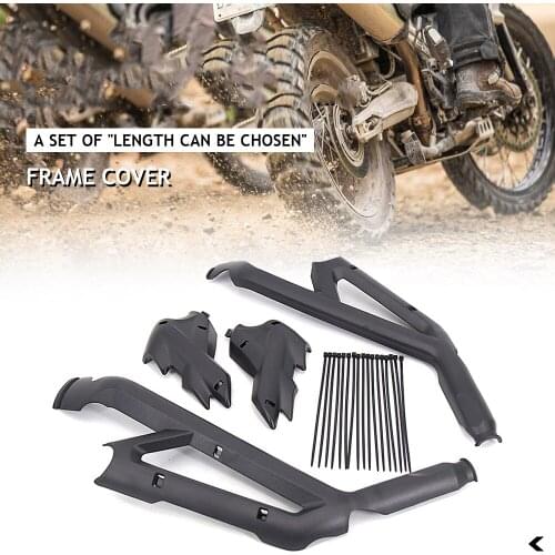 A set Black Plastic Motorcycle Frame Guard Protector Frame Cover Guard Parts For Tiger 800 XC XCX XCA XR XRX XRT
