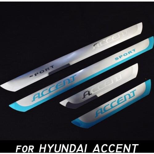 Stainless Steel Door Sill Scuff Plate Fit for HYUNDAI ACCENT 2010-2016