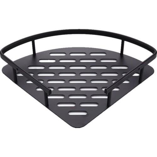 Bathroom Shelves Wall Mounted Corner Shelf With 2 hooks Aluminum Rack Punch-free Triangle Basket Wall Hangin Single/Double-layer