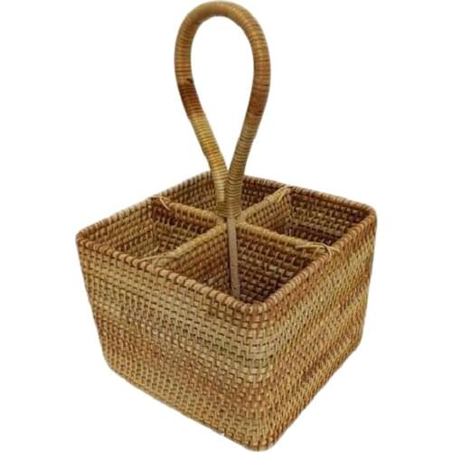 New Wicker Wicker Storage Basket Multi Purpose Storage Basket For Living Room Desktop Hand Made Family Wine Storage Rack