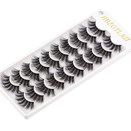 2019 NEW 10 pairs 100% Real Mink Eyelashes 3D Natural False Eyelashes 3d Mink Lashes Soft Eyelash Extension Makeup Kit Cilios