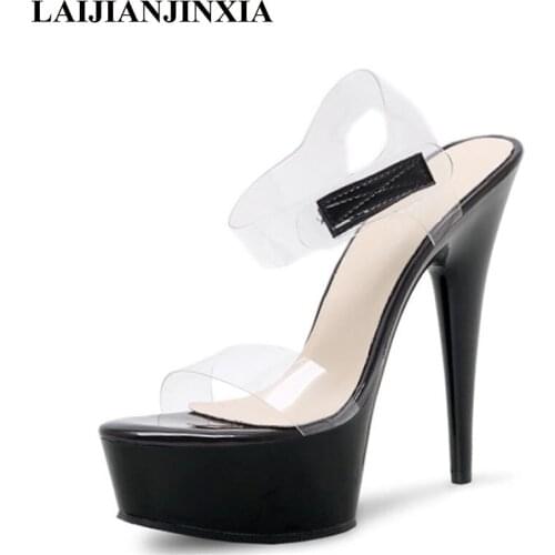 New Women Summer 15cm High Heels Night Club Wedding Party Queen Dress Pole Dance Sandals Dancing Shoes