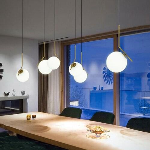 Modern style living room bedroom minimalist restaurant pendant lights Nordic clothing decoration glass ball pendant lamp