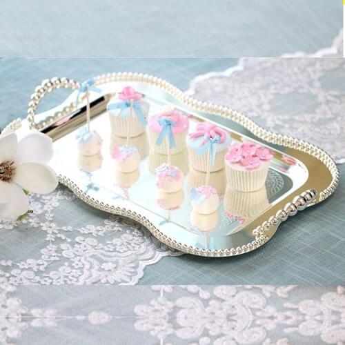 Silver plated serving tray decoration trays / wedding plate chargers/suction tray/vassoio rettangolo / bandeja de postre 737