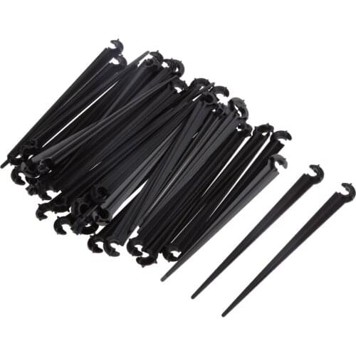 Durable 100x 11mm Plastic Hook Fixed Stems Support Holder 4/7mm Drip Irrigation Water Hose for Water Connectors Garden Supplies