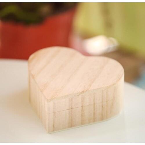 Heart Shape Wood Jewelry Box Wedding Gift Makeup Cosmetic Earrings Ring Desk Make Up Wooden Organizer LX8780
