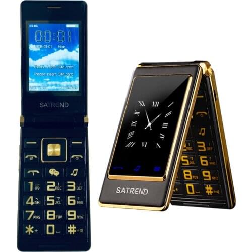 Touch 3.0" Screen Flip Senior Cellphone Dual Display Two SIM Blacklist Speed Dial MP3 FM Large Keyboard Mobile Phone Long Standb
