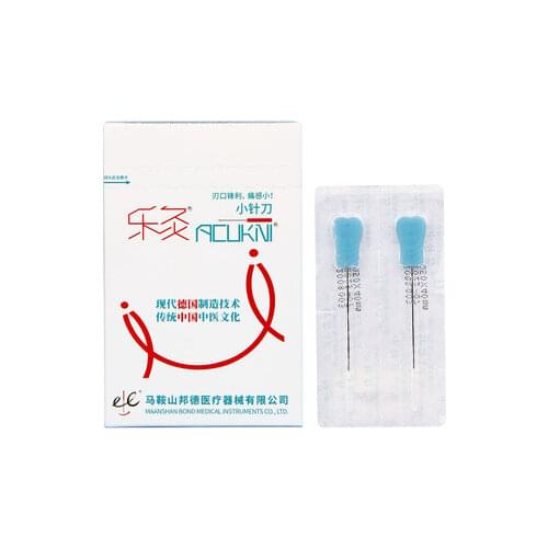 EACU Disposable sterile acupuncture needles plastic handle blade flat edge knife needle acupotomy needle 50 pcs /pack
