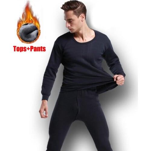 Winter Long Johns Men Fleece Warm Thermal Underwear Tops Pants Suit Male Tracksuit Keep Warm Thermo Underwear Women Clothes 4XL