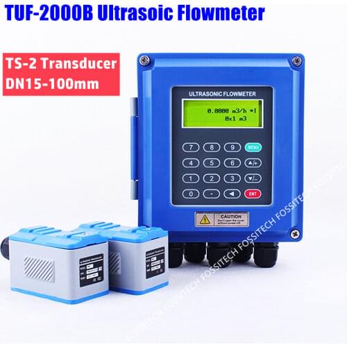5PCS/lot TUF-2000B With TS-2 Transducer (DN15-100mm) Ultrasonic Liquid Flowmeters