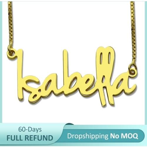 Uonney Dropshipping Personalized Small Signature Necklace Custom Small Retro Name Necklace Gift For Women