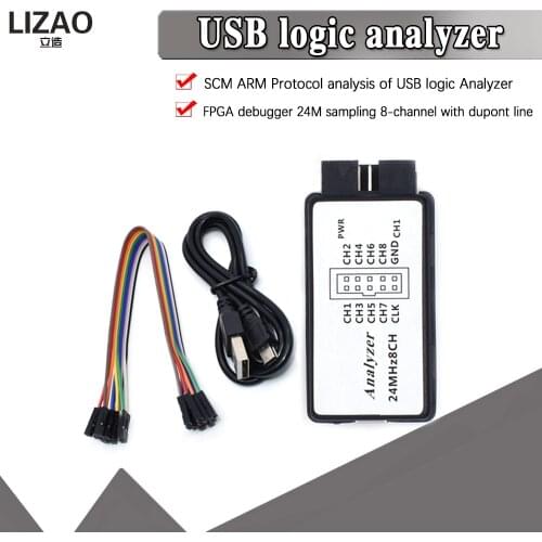 USB Logic Analyzer 24MHz 8 Channel 24M/seconds Logic Analyzer Debugger For ARM FPGA Logic Analyzer Logic 24M 8CH