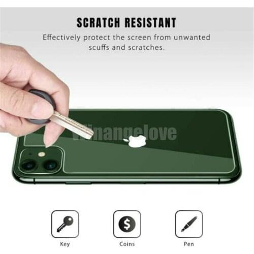 500pcs 9H Hardness Back Tempered Glass For iPhone 11 pro max Xr Xs Max X 8 7 Plus Back Screen Protector Anti-shatter Film