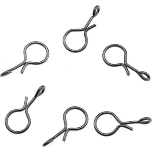 50PCS/bag Fly Fishing Snap Quick Change For Flies Snaps Lures Fly Lock Hook Lures Steel Fishing Clip Fishing Blac N9J3