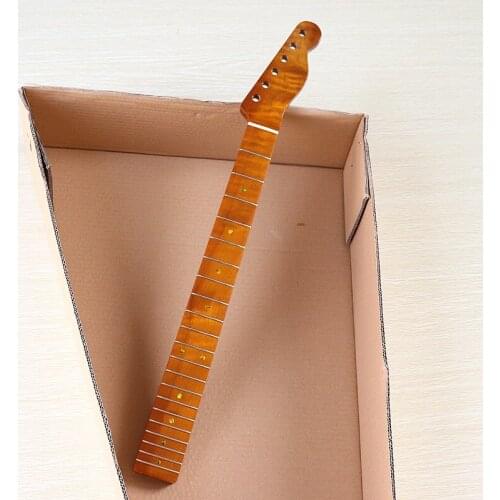 High quality one piece of flame maple Electric guitar neck string 21 frets TL gloss