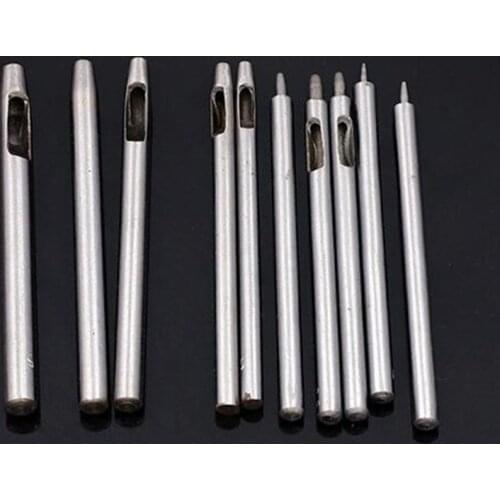 10 Pcs/ Set DIY Punching Leather Hole Handmade Tool Belt Watch Band Leathercraft Hollow Out Drilling Handicraft
