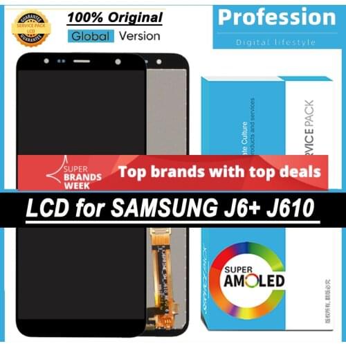 10PCS/Lot Original 6.0'' Display for Samsung Galaxy J6+ J610 J610F J610FN LCD Touch Screen Digitizer Repair Parts + Service Pack