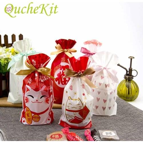 10Pcs Chirstmas Gift Bag Candy Bag Snowflake Cookie Chocolate Bag Merry Christmas Decorations for Home New Year Presents