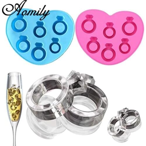 Aomily Diamond Ring Fondant Cake Molds Ice Cube Molds Cake Decorating Jelly Sugar Craft Chocolate Moulds Baking Silicone Molds