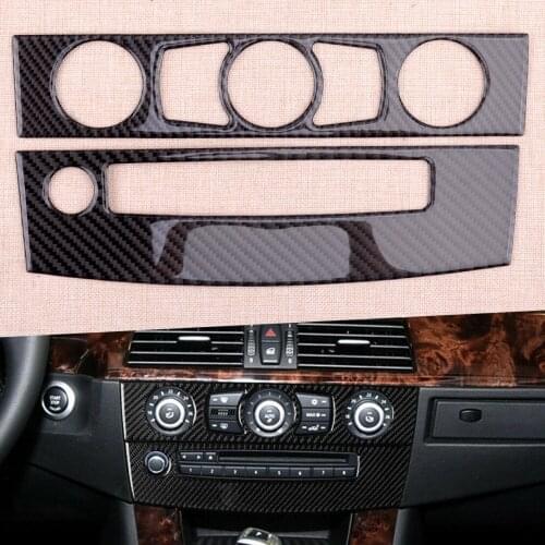 Car AC CD Air Condition Panel Cover Trim Fit for BMW 5 Series E60 2008 2009 2010 Carbon Fiber Left Hand Drive Only
