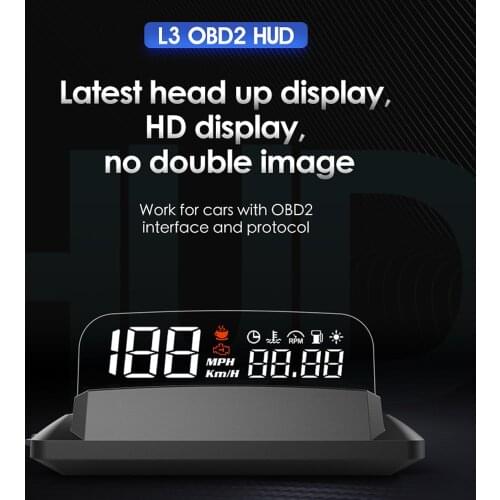 OBD2 HUD Mirror Car Head Up Display Digital Speed Projector Security Alarm Updated Version Oil Temp Turbo Pressure
