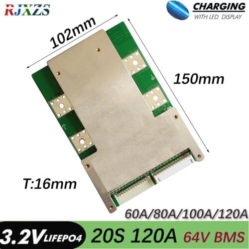 BMS 20S 80A/100A/12BMS 20S 72V version S LiFePO4 BMS/PCM/PCB battery board for LiFePO4 Battery Cell w/ Balance