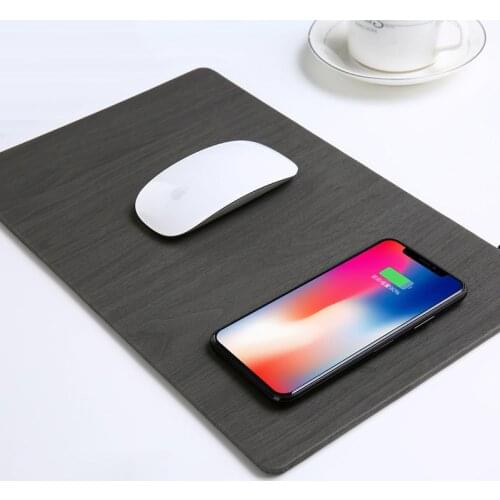 Fast Wireless MousePad Charger,2 in 1 Mouse Pad/Mat Wood With Wireless Charger for iPhone X iPhone 9 8/8 9Plus Samsung Note 8/S9