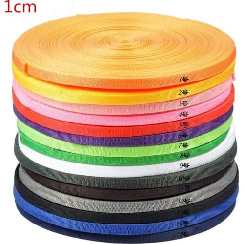 1cm*45 meters Colorful Polypropylene Webbing ribbon straps bias tapes PP Webbing for hand made sewing accessories