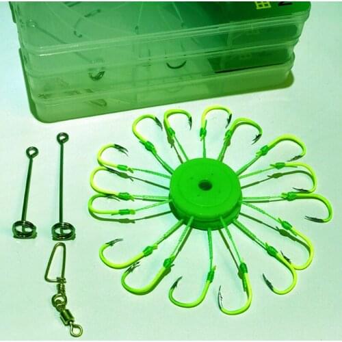 DYGYGYFZ 1 Pc Fishing Hooks Sea Box Hook Monsters with 16 Hook 6#-13# Carp Spherical Explosion Hooks Fishing Tool Sea Fishing