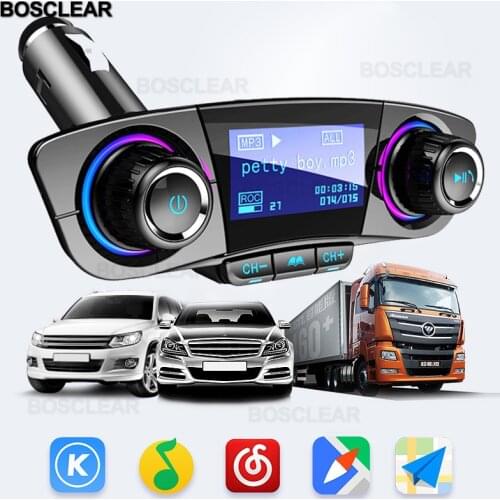 FM Transmitter Modulator Bluetooth Handsfree Car Kit Audio MP3 Player with Smart Charge Dual USB Car Charger Music LED Display