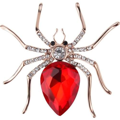 Halloween popular Spider Brooch creative Crystal Spider Pin