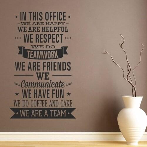 Art Wall Sticker In This Office Wall Decoration Removeable Decor Vinyl Art Fashion Poster Mordern Mural Quotes Sticker LY119