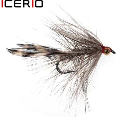 ICERIO 6PCS Bead Chain Eyes Wet Fly Tying Hook Trout Fishing Fly Lure Bait 10