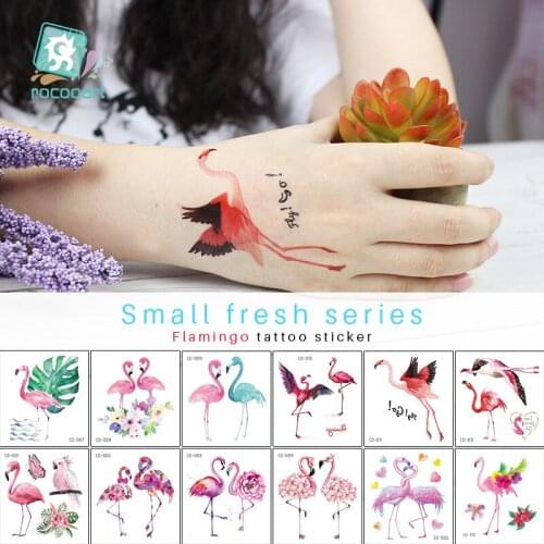 Individuality Mini Flamingo Design Water Transfer Body Art Waterproof Temporary Tattoos Stickers For Women Girl Gift Fake Tattoo