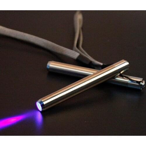 Stainless Steel Mini Pocket Lamp Led 365/395 UV Flashlight Torch Ultra Violet Light AA Battery for Marker Checker Detection