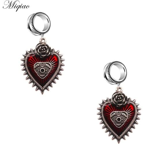 Miqiao 2pcs Hot Sale Stainless Steel Heart-shaped Wings, Devils Eyes and Ears, Exquisite Piercing Jewelry
