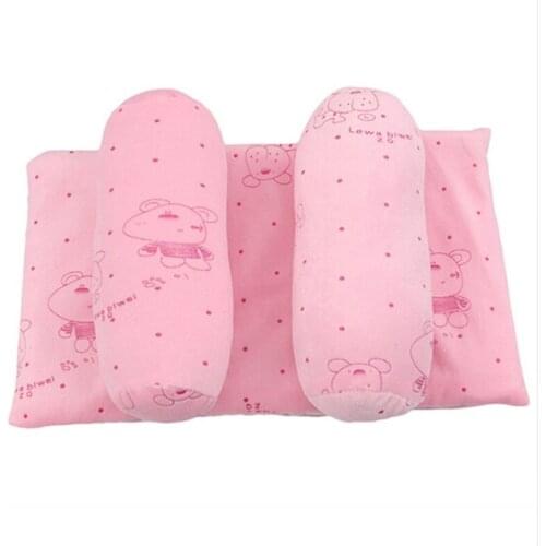 Infant Baby Soft Pillow Prevent Flat Head Anti Roll Cushion Sleeping Support Baby Cotton Pillows Cute Anti-heading Pillow