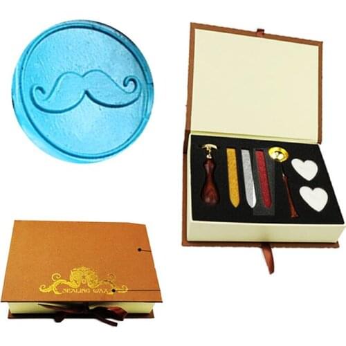 Mustache Wax Seal Stamp Set Vintage Classical Wax Stamp Kit for Cards Envelopes, Invitations, Wine Packages