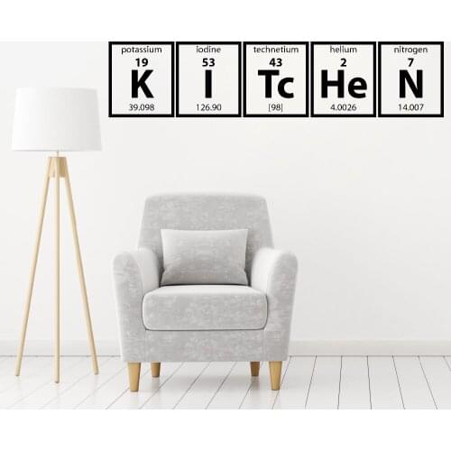 New Periodic Table of Elements Series Wall Sticker For Kitchen Cooking Vinyl Lettering Family Wall Decal Murals Home Decor LC429