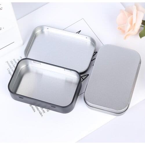 New Hot！Small Empty Metal Tin Flip Storage Box Case Organizer For Money Coin Candy Key Container Jar Cans Silver Black