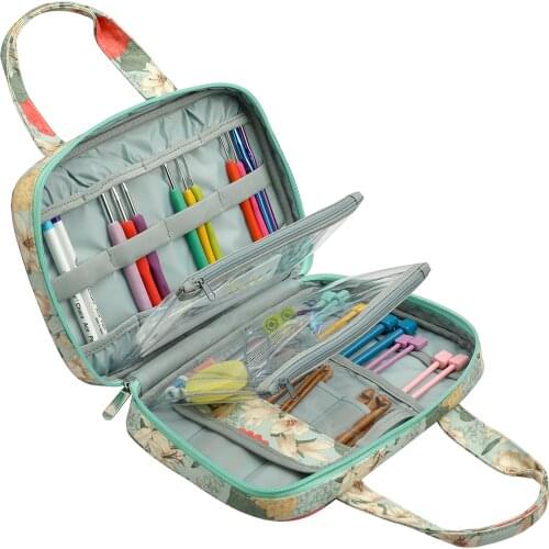 Portable Knitting Bag Wool Crochet Hooks Thread Storage Bag Sewing Needles Organizer Crochet Storage Bag Knitting Needles Case