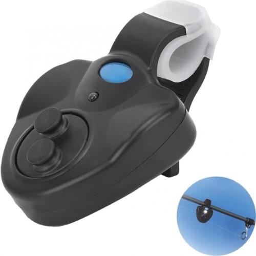 Portable Electronic Sea Fishing Bite Alarm Plastic LED Light Fish Sound Bell Horn Clip Night Fishing Rod Accessory