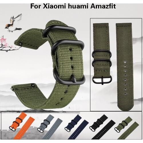 Canvas Nylon Strap For Xiaomi Huami Amazfit GTR 47mm Lite Watch Band 22mm Wristband For Huawei Watch GT 46mm Universal strap