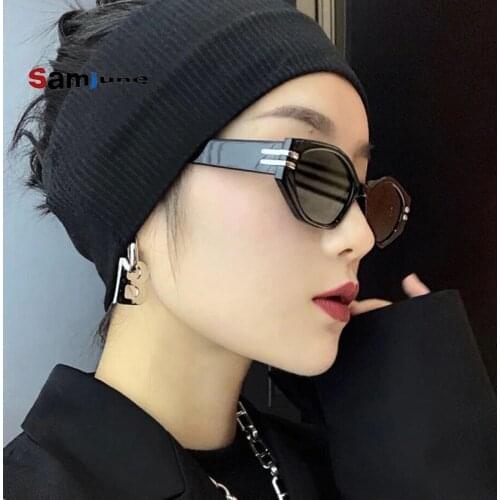 Samjune Polygon Samll Frame Sunglasses Men Women Octagon Brand Glasses Designer Fashion Male Female Shades