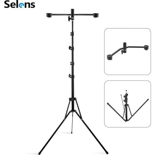 Selens Studio Adjustable Light Stand Tripod with Magnetic support bracket For Reflector Backdrop Video Photo Studio Youtube
