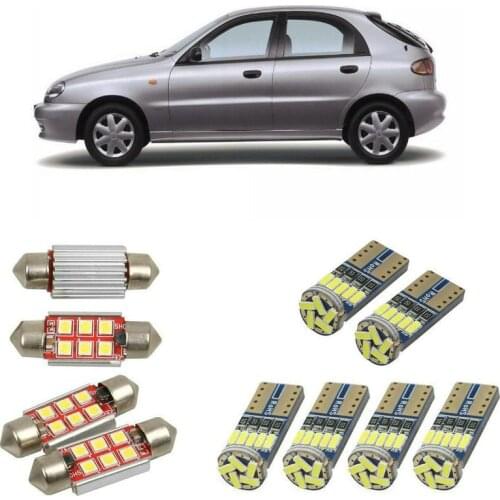 Interior led Car lights For Daewoo lanos klat hatchback saloon dome bulbs for cars License Plate Light 6pc